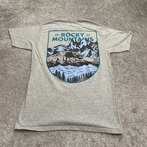 Columbia Graphic T-Shirt Men Small Gray Crew Neck Short Sleeve Cotton Casual Tee - Picture 2 of 12